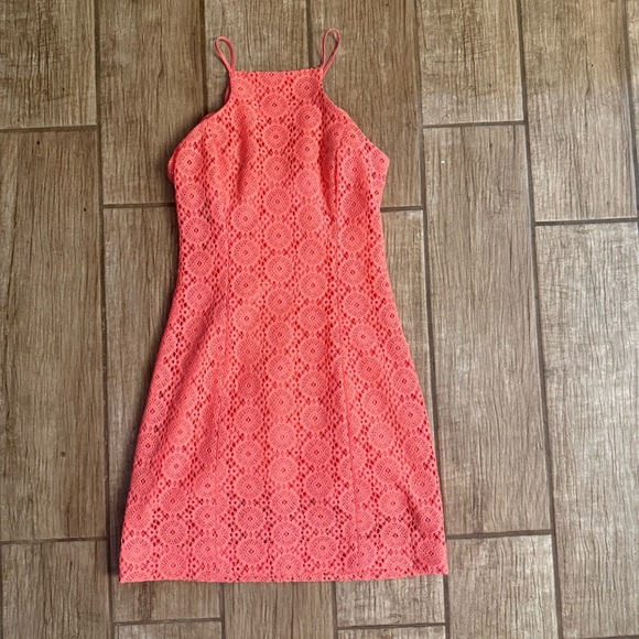 Lilly Pulitzer Costello Pucker Pink Breakers Crochet Knit  Dress X SMALL - Picture 7 of 13